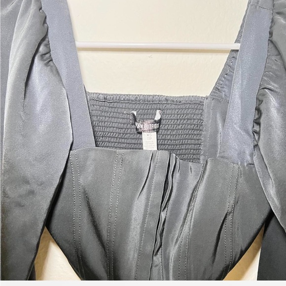 Urban Outfitters Balloon Sleeve Long Sleeve Cropped Corset Black - Picture 2 of 4